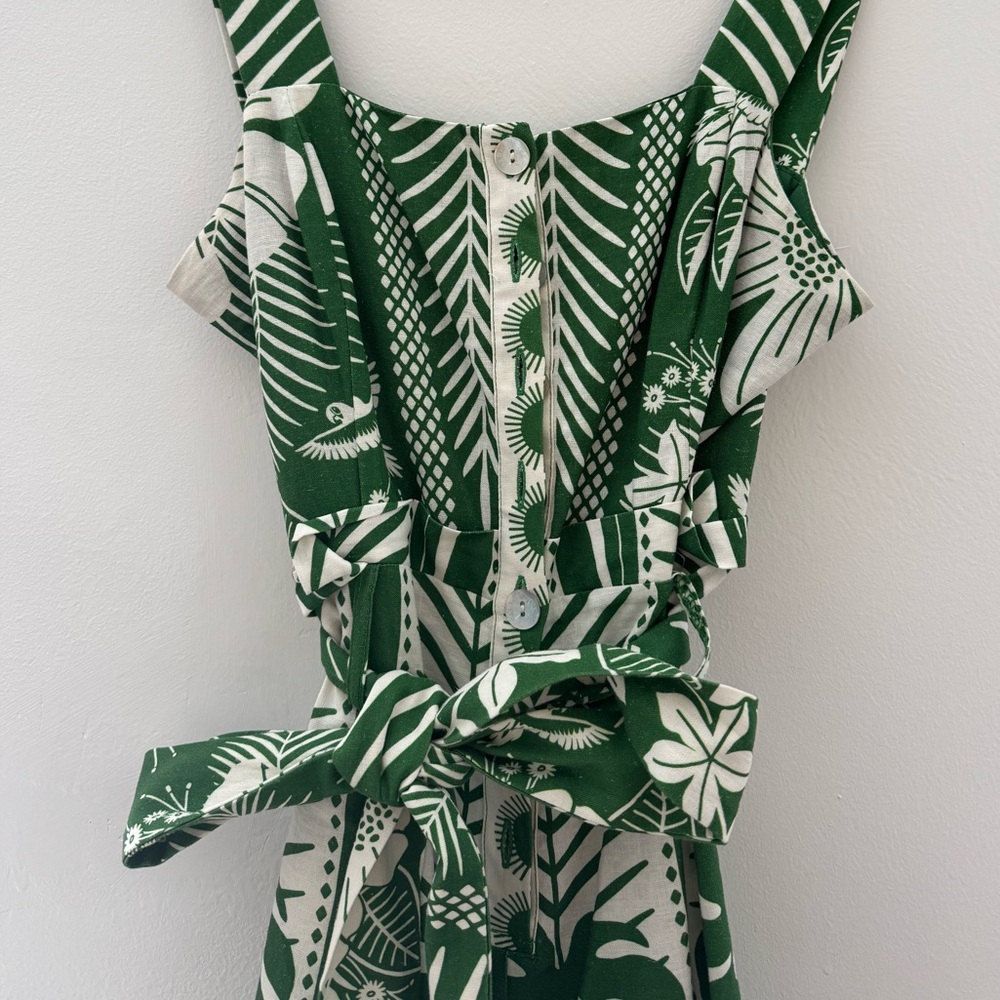 FARM Rio Green and White Tropical Jumpsuit - Picture 6 of 6